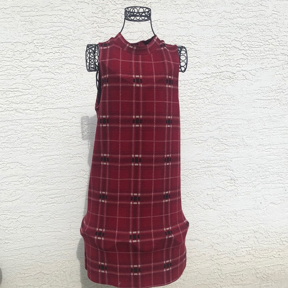 Hippie Rose Mock Turtleneck Plaid Dress